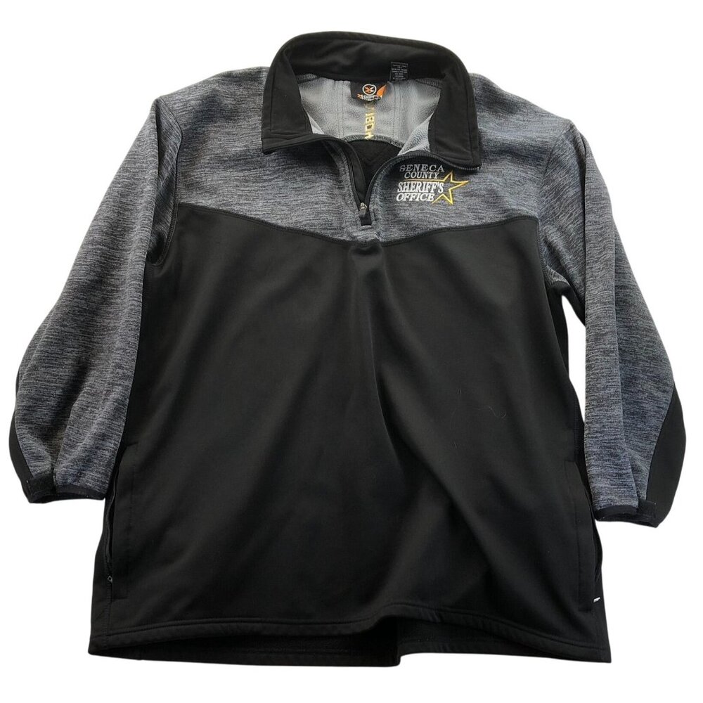 X-Grain Mens Activewear Jacket 3X Black Quarter-Zip Pullover Fleece Casual